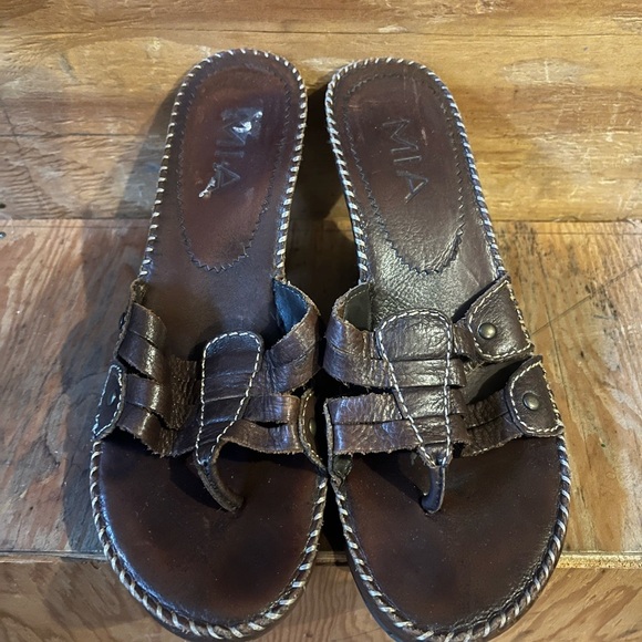 MIA Shoes - MIA Y2K Dark Brown Leather Heels